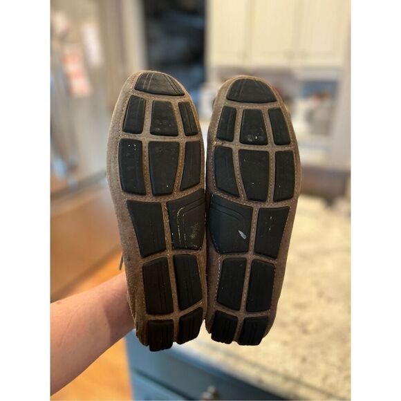 Clarks Brown Suede Lace Up Moccasin Sz 12